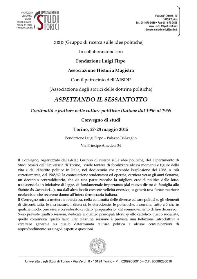 Torino, Associazione Historia Magistra, 27-28 maggio 2015