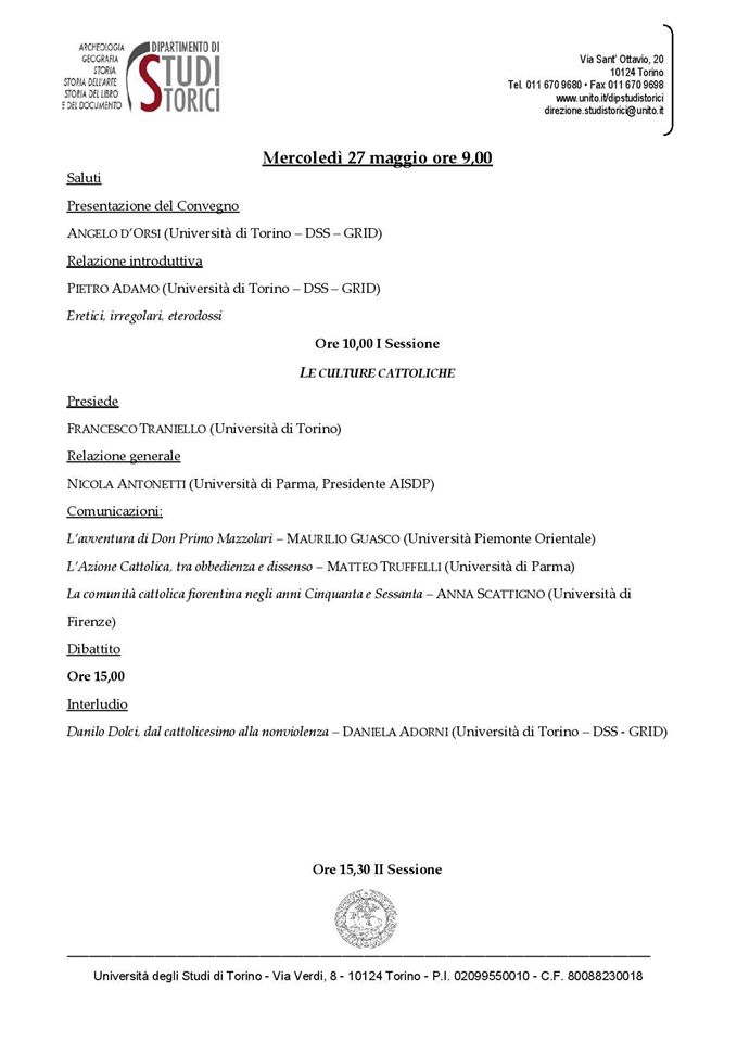 Torino, Associazione Historia Magistra, 27-28 maggio 2015