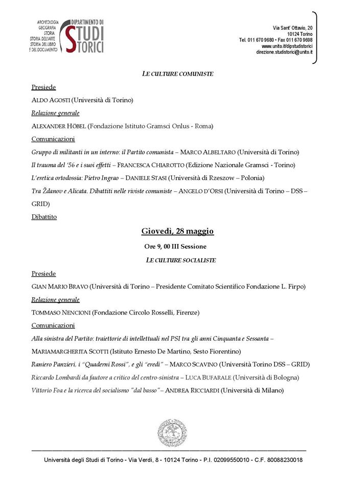 Torino, Associazione Historia Magistra, 27-28 maggio 2015