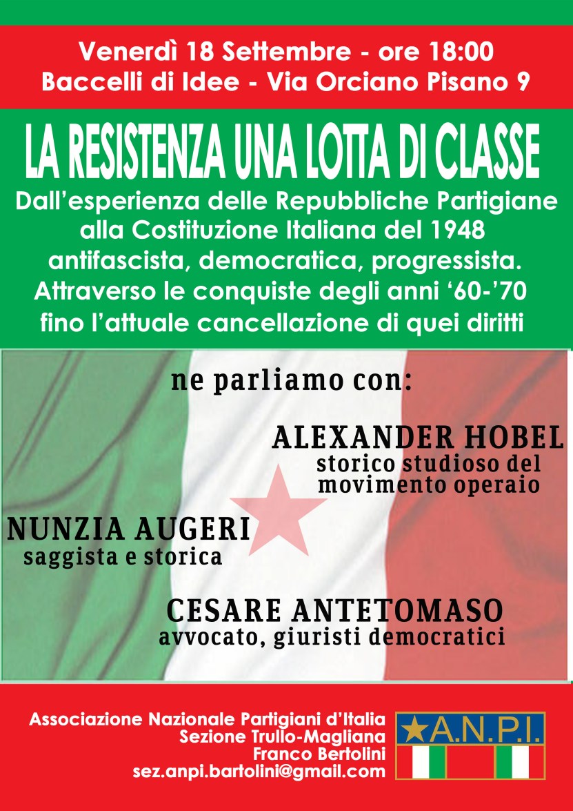 Roma, 18 settembre, sezione Anpi "Franco Bertolini"