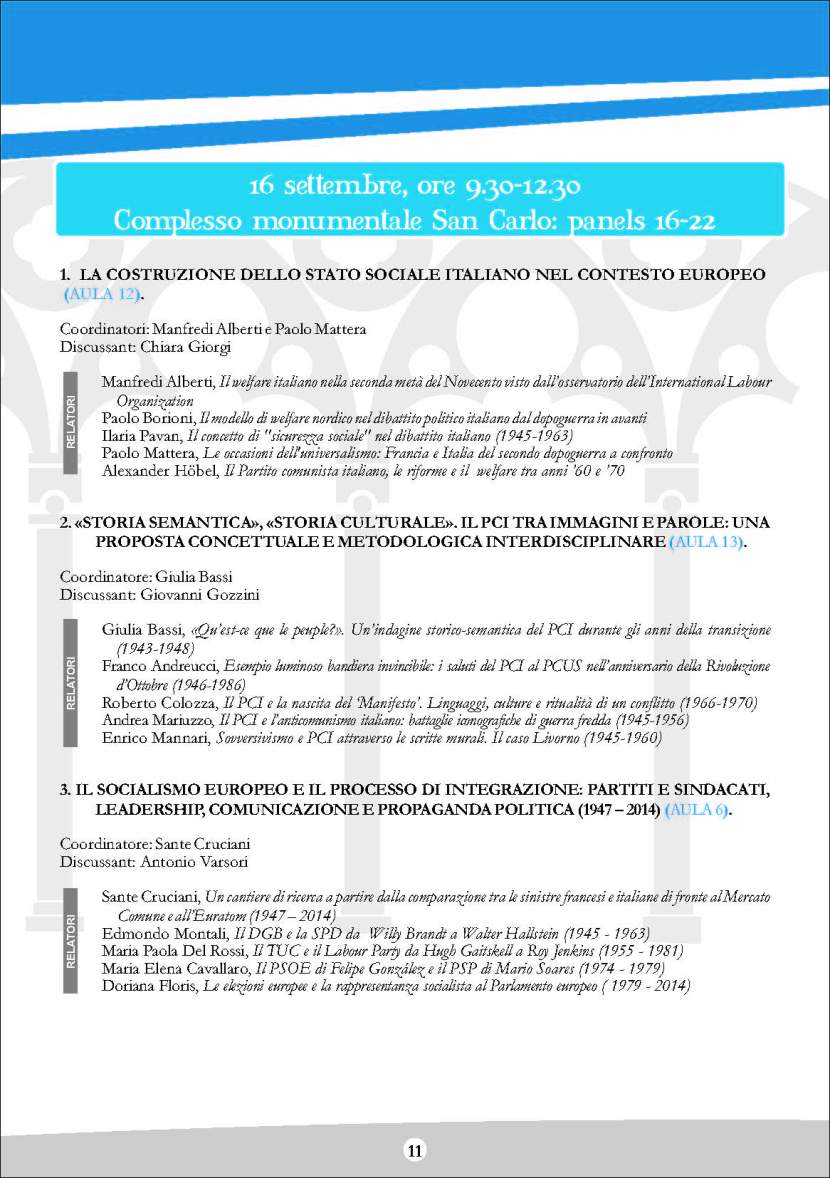 Cantieri di storia Sissco, Viterbo, 14-16 settembre 2015